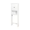 Bathroom Wooden Storage Cabinet Over-The-Toilet Space Saver with a Adjustable Shelf 23.62x7.72x67.32 inch