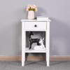 White Bedroom Floor-standing Storage Table with a Drawer