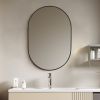 24inch Oval Framed Mirror,matte black border