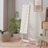 Free-Standing Mirror with LED White 13.4"x14.6"x57.5"