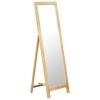 Freestanding Mirror 18.8"x18.3"x59" Solid Oak Wood