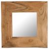 Cosmetic Mirror 19.7"x19.7" Solid Acacia Wood