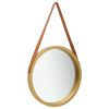 Wall Mirror with Strap 15.7" Gold