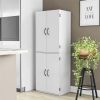 4-Door 5' Storage Cabinet, Dove Gray