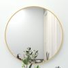 24" Wall Circle Mirror Large Round Gold Farmhouse Circular Mirror for Wall Decor Big Bathroom Make Up Vanity Mirror Entryway Mirror