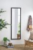 23" x 72" Full Length Mirror with Metal Beaded Frame, Rectangular Oversized Mirror for Living Room Bedroom, Black