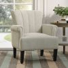 Accent Rivet Tufted Polyester Armchair ,Cream