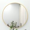 28" Wall Round Circle Mirror Bathroom Make Up Vanity Mirror - Golden