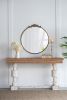 30" x 32" Round Gold Mirror, Wall Mounted Mirror with Metal Frame for Bathroom Living Room