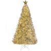 GO 7 FT White Christmas Tree with 500 LED Warm Lights, PVC branch, Artificial Holiday Christmas Pine Tree with Star Top