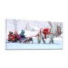 Framed Canvas Wall Art Decor Painting For Chrismas, Kids on White Horse Sledge Painting For Chrismas Gift, Decoration For Chrismas Eve Office Living R