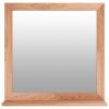 Wall Mirror 21.7"x21.7" Solid Wood Walnut