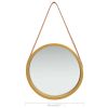 Wall Mirror with Strap 15.7" Gold