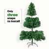 5.5FT Artificial Christmas Tree, Unlit Premium Hinged Spruce Xmas Tree with Solid Metal Stand, for Outdoor and Indoor Decor