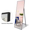 Black 65 x 22 In Metal Stand full-length mirror