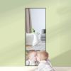 Black 65 x 22 In Metal Stand full-length mirror