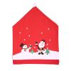 1pc Christmas Santa & Snowman Print Chair Cover, Red Chair Cover For Party Decoration