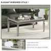 ON-TREND Sleek Glass Mirrored Coffee Table with Adjustable Legs, Easy Assembly Cocktail Table with Sturdy Design, Luxury Contemporary Center Table for