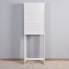 Bathroom Wooden Storage Cabinet Over-The-Toilet Space Saver with a Adjustable Shelf 23.62x7.72x67.32 inch