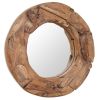 Decorative Mirror Teak 23.6" Round