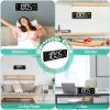 15.7in LED Digital Wall Clock with Remote Control 10 Level Brightness 3 Alarm Settings 12 24Hr Format Timing Countdown Temperature Calendar Display