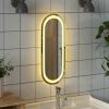 LED Bathroom Mirror 15.7"x5.9" Oval