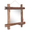 Log Mirror Natural 27.6"x27.6" Solid Reclaimed Wood