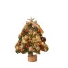 Tabletop Christmas Tree Small Mini Christmas Tree for Table Top;  Artificial Snow Flocked with Xmas Ornaments;  Gold Christmas Decorations for Home Of