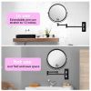 8-inch Wall Mounted Makeup Vanity Mirror, 1X / 10X Magnification Mirror, 360¬∞ Swivel with Extension Arm (Black&Chrome)