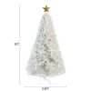 GO 7 FT White Christmas Tree with 500 LED Warm Lights, PVC branch, Artificial Holiday Christmas Pine Tree with Star Top