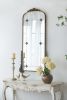 24" x 48.5" Antique Gold Arched Mirror with Metal Frame, Full Length Mirror for Living Room Bathroom Entryway