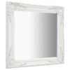 Wall Mirror Baroque Style 23.6"x23.6" White