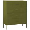 Chest of Drawers Olive Green 31.5"x13.8"x40" Steel