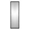 23" x 72" Full Length Mirror with Metal Beaded Frame, Rectangular Oversized Mirror for Living Room Bedroom, Black