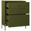 Chest of Drawers Olive Green 31.5"x13.8"x40" Steel