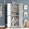 4-Door 5' Storage Cabinet, Dove Gray