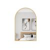 Arch suspension mirror, Bedroom Mirror Wall-Mounted Mirror Dressing Mirror with Gold Aluminum Alloy Frame, 36" x 24"